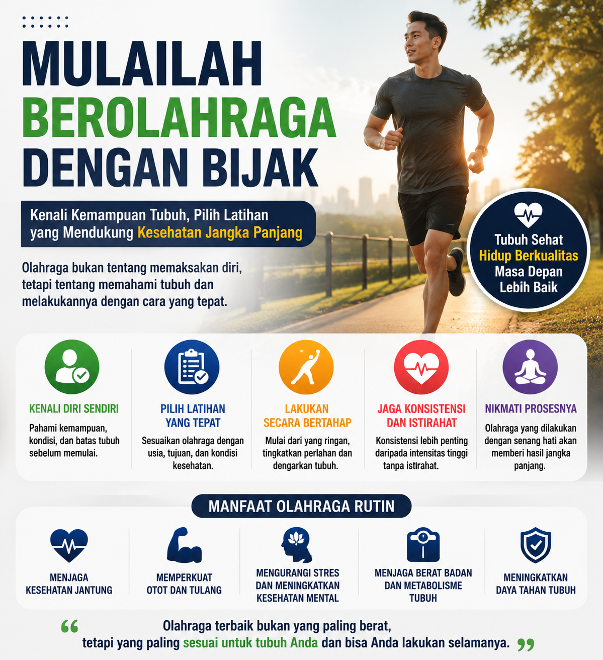 Mulailah Berolahraga dengan Bijak: Kenali Kemampuan Tubuh dan Pilih Latihan yang Mendukung Kesehatan Jangka Panjang