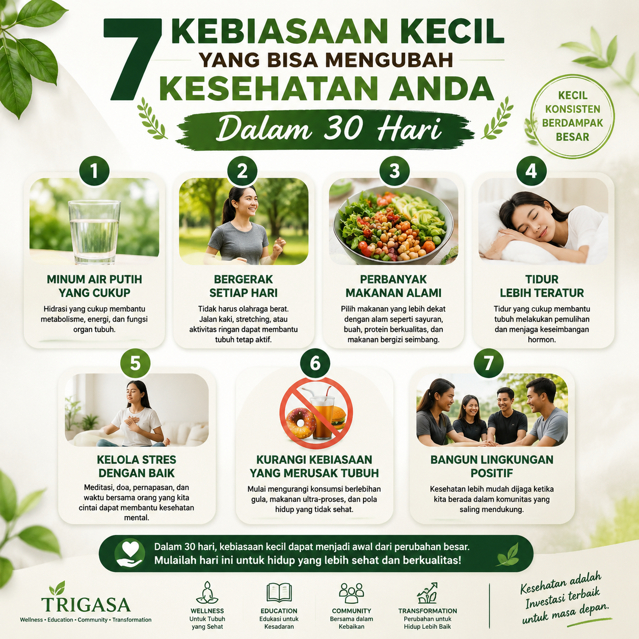 🌿 7 Kebiasaan Kecil yang Bisa Mengubah Kesehatan Anda dalam 30 Hari